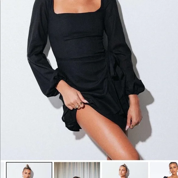Princess Polly | Dresses | The Villa Mini Dress Bnwt Princess Polly Black  Tie Waist Mini Dress | Poshmark
